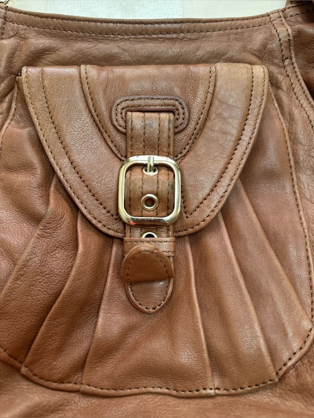 Junior Drake Brown Leather Shoulder Bag - Picture 3 of 11
